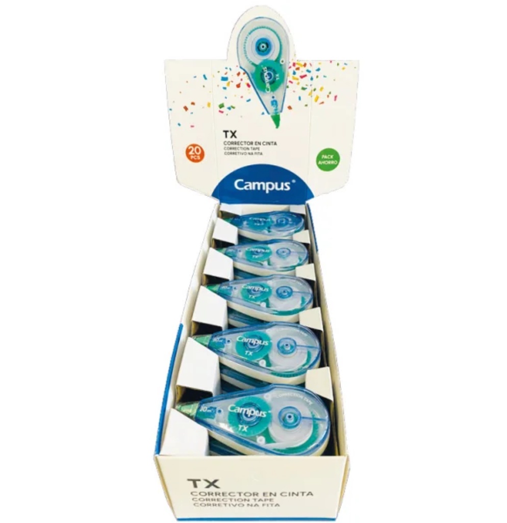 CORRECTOR EN CINTA CAMPUS TX 5 MMx10M EXP.20UD.