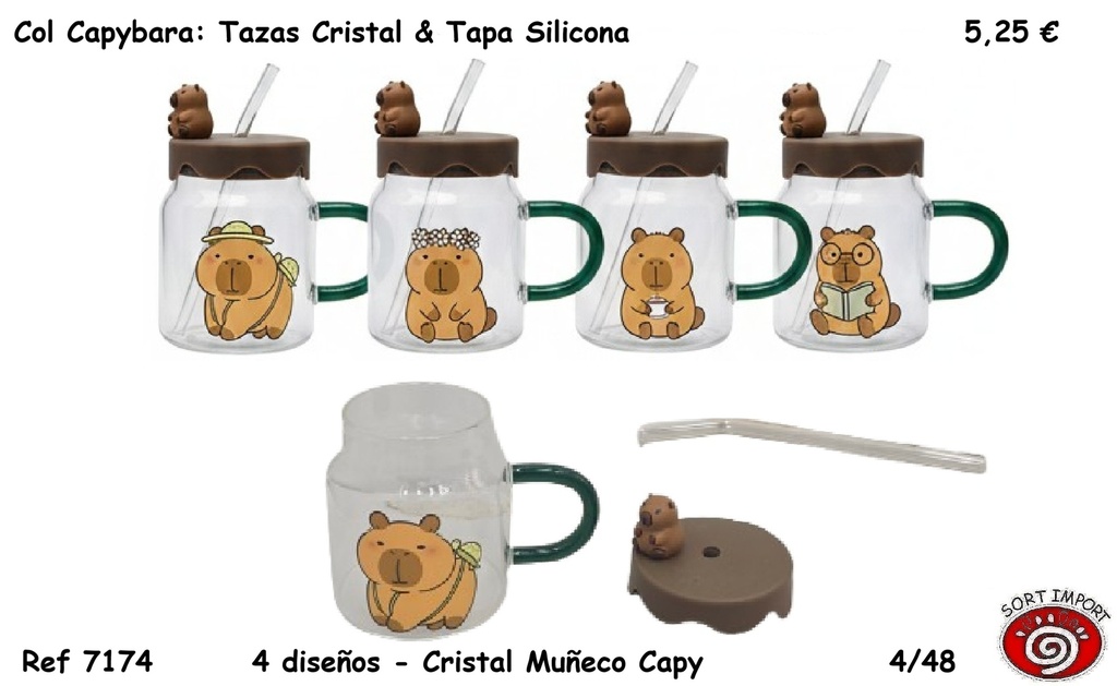 TAZAS TAPA SILICONA CAPYBARA