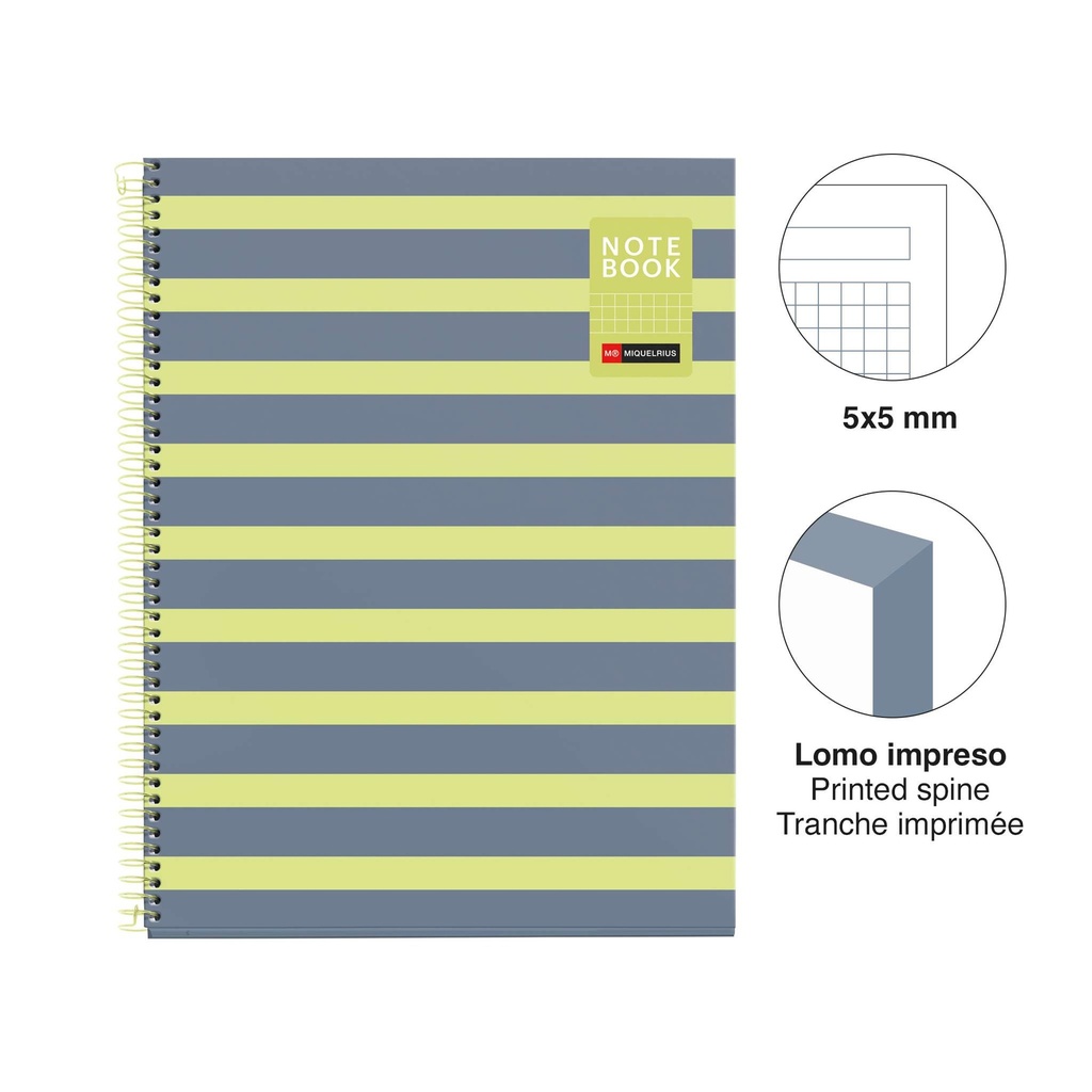CUADERNO A4 80H CUADRICULA BETWEEN THE LINES LIMON