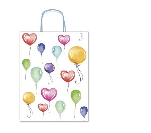 BOLSA KRAFT ALLEGRA FANTASIA GLOBOS 16X8X21CM