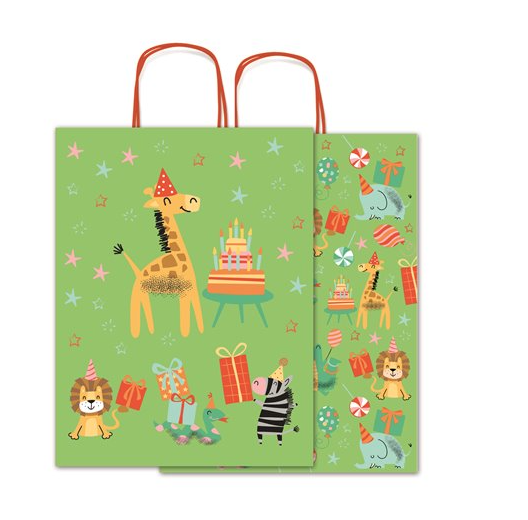 BOLSA KRAFT ALLEGRA FANTASIA ANIMALES 16X8X21CM