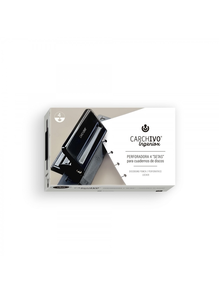 PERFORADORA INGENIOX 4 TALADROS HOJAS CUADERNO