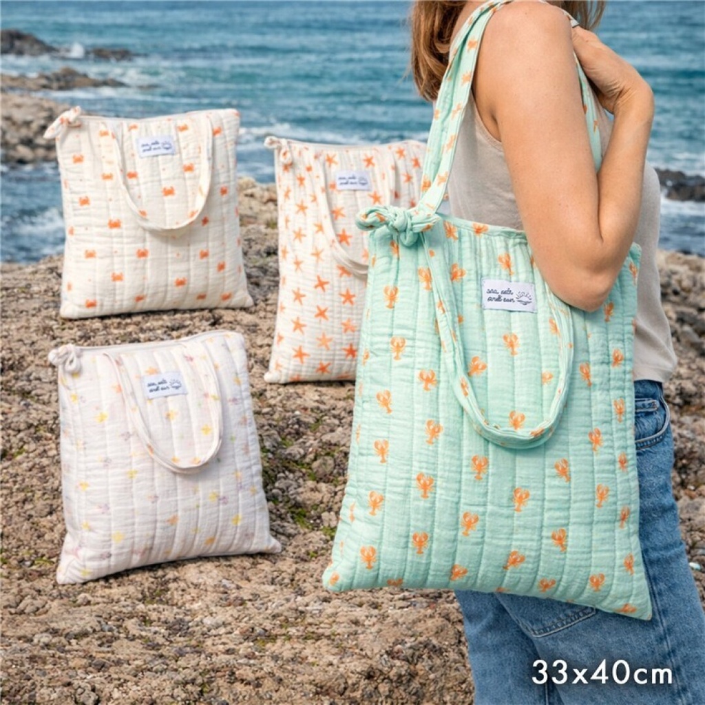 TOTE BAG CON CREMALLERA SEA ANIMALS SURT/4