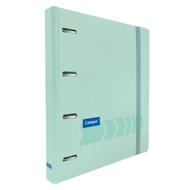 CARPETA RINGBOOK CAMPUS UNIVERSITY 4 ANILLAS+RECAMBIO VERDE PASTEL