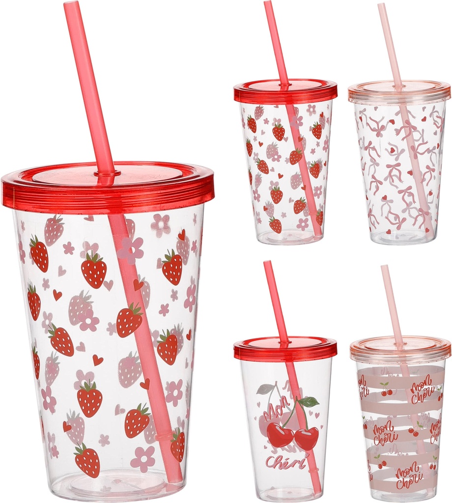 VASO CON PAJITA 600ML 4SMOD