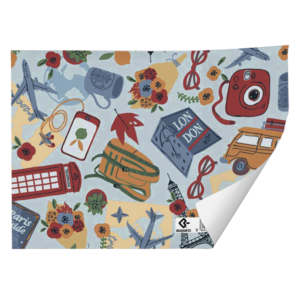 PAPEL DE REGALO BUSQUETS KRAFT 70X100 CM VIAJES REF: