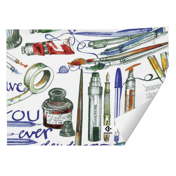 PAPEL DE REGALO BUSQUEST KRAFT 70X100 CM ESCOLAR REF: