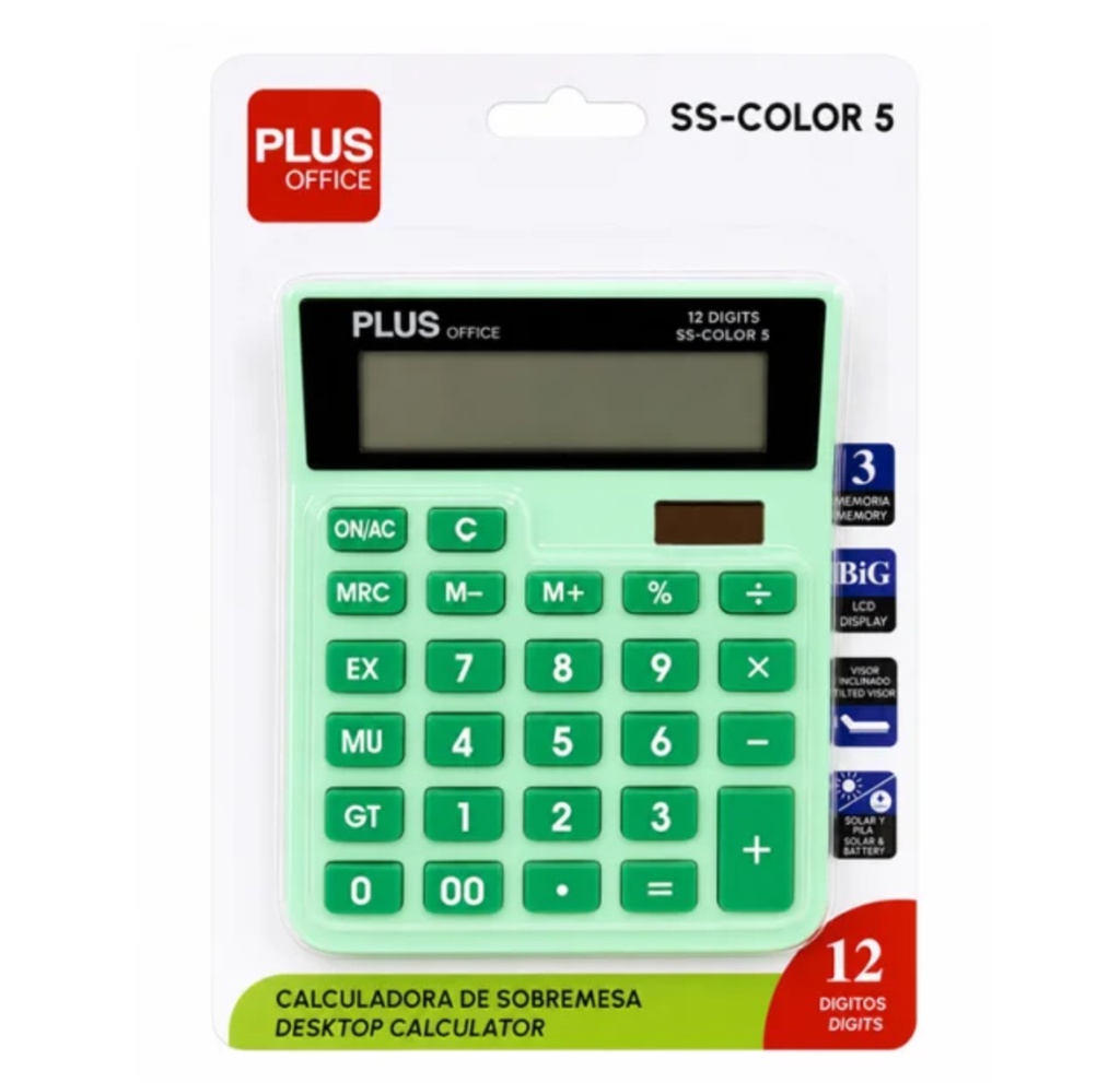 CALCULADORA PLUS OFFICE SS-COLOR 3 VERDE