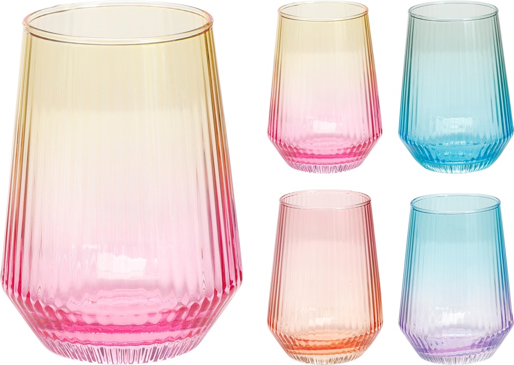 VASO TORNASOLADO 400ML 4MOD
