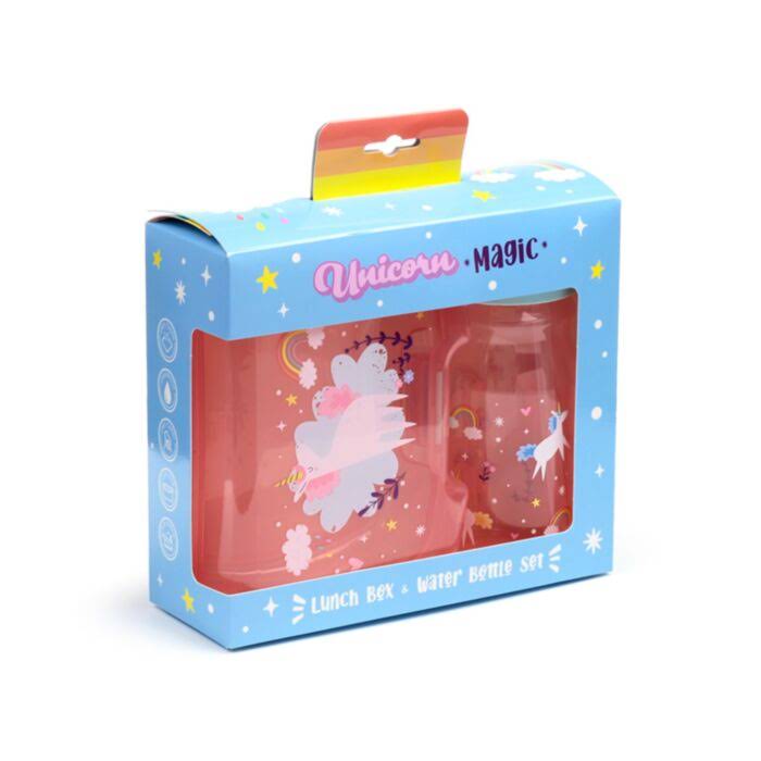 SET DE FIAMBRERA Y BOTELLA DE AGUA UNICORNIO MAGICO