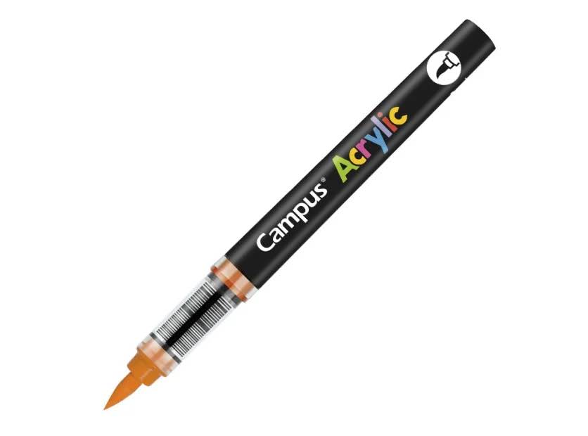 ROTULADORES ACRILICOS CAMPUS ACRYLIC PUNTA PINCEL CAJA 8 UD. NARANJA