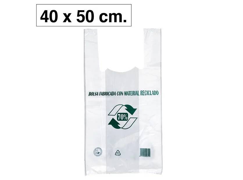 BOLSAS BLANCAS PLASTICO CAMISETA 400X500 MM 100 UD.