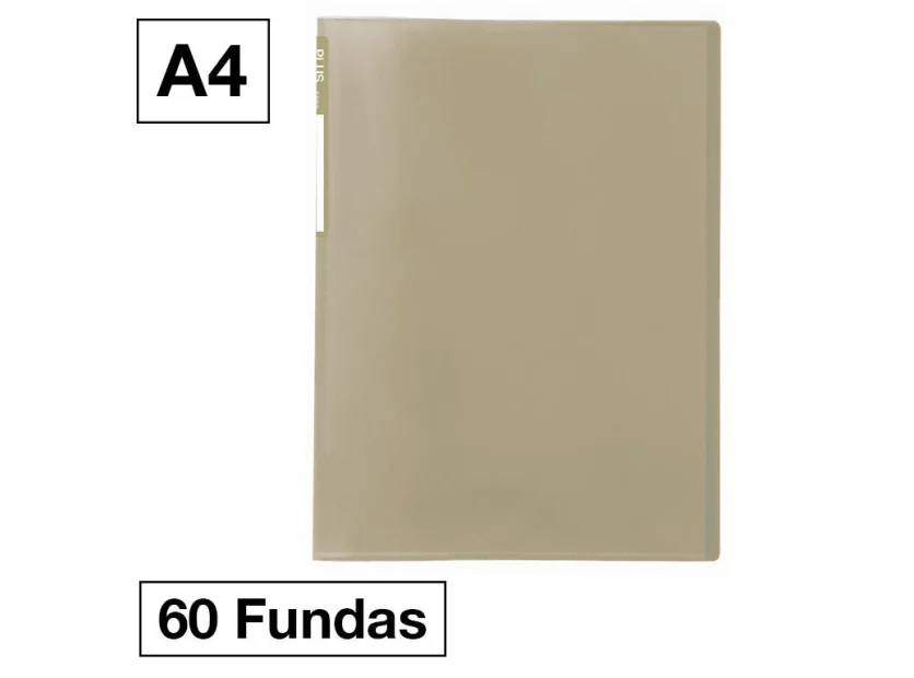 CARPETA FUNDAS PLUS A4 60F TRASLUCIDA OCRE