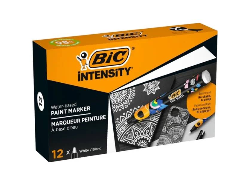 MARCADORES DE PINTURA BIC INTENSITY BASE DE AGUA BLANCO 12 UD.