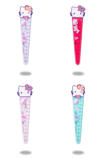 REGLA HELLO KITTY DE 12 CM 4 COLORES SURTIDOS