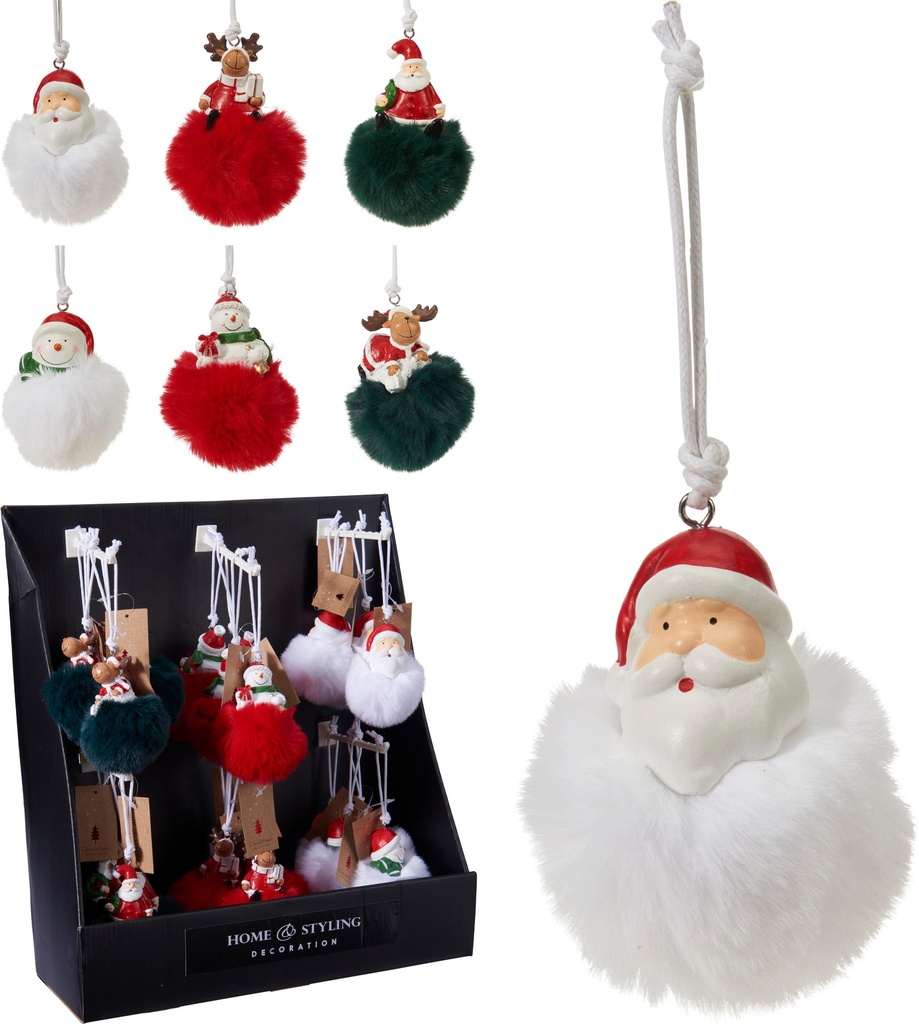 DECO COLGANTE POMPON 10CM 6MOD