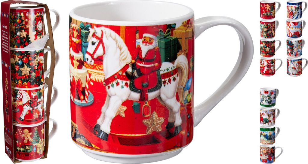 TAZAS NAVIDAD 256ML SET 4U