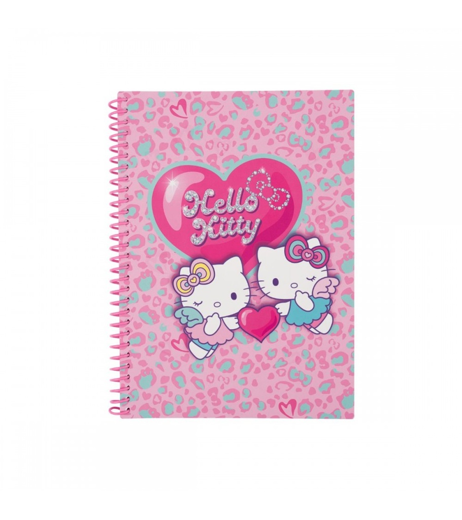 CUADERNO ESPIRAL B5 100H CUADRICULA HELLO KITTY PINK