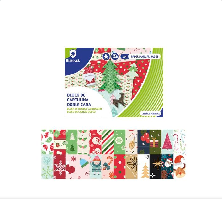 BLOC DE CARTULINAS DOBLE CARA 24 HOJAS NAVIDAD