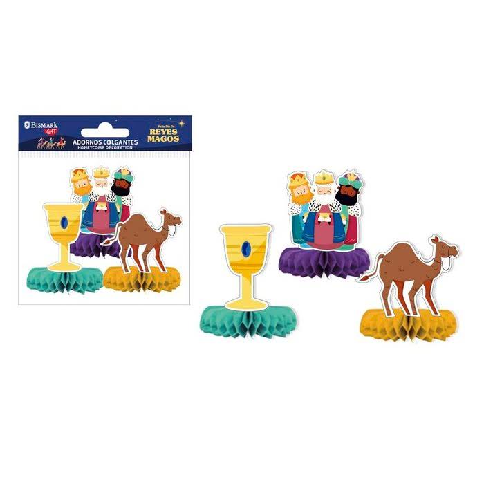 ADORNOS SOBREMESA REYES MAGOS PACK 3UD