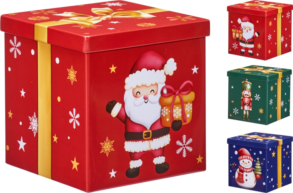 LATA CUADRADA NAVIDAD 95X95X55MM