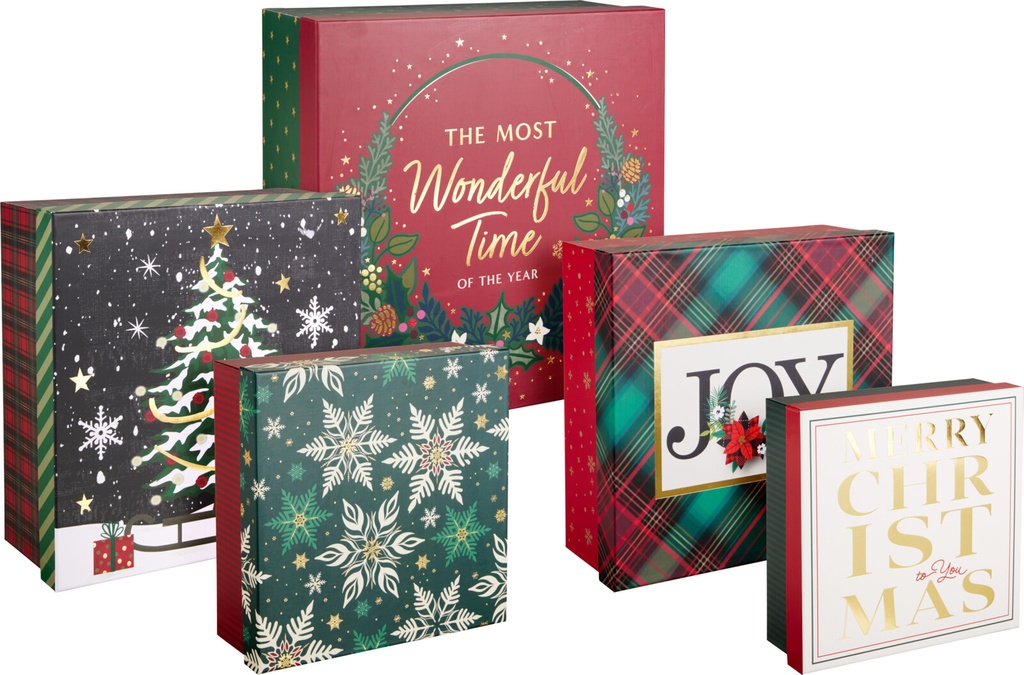 CAJA REGALO NAVIDAD 5PZS