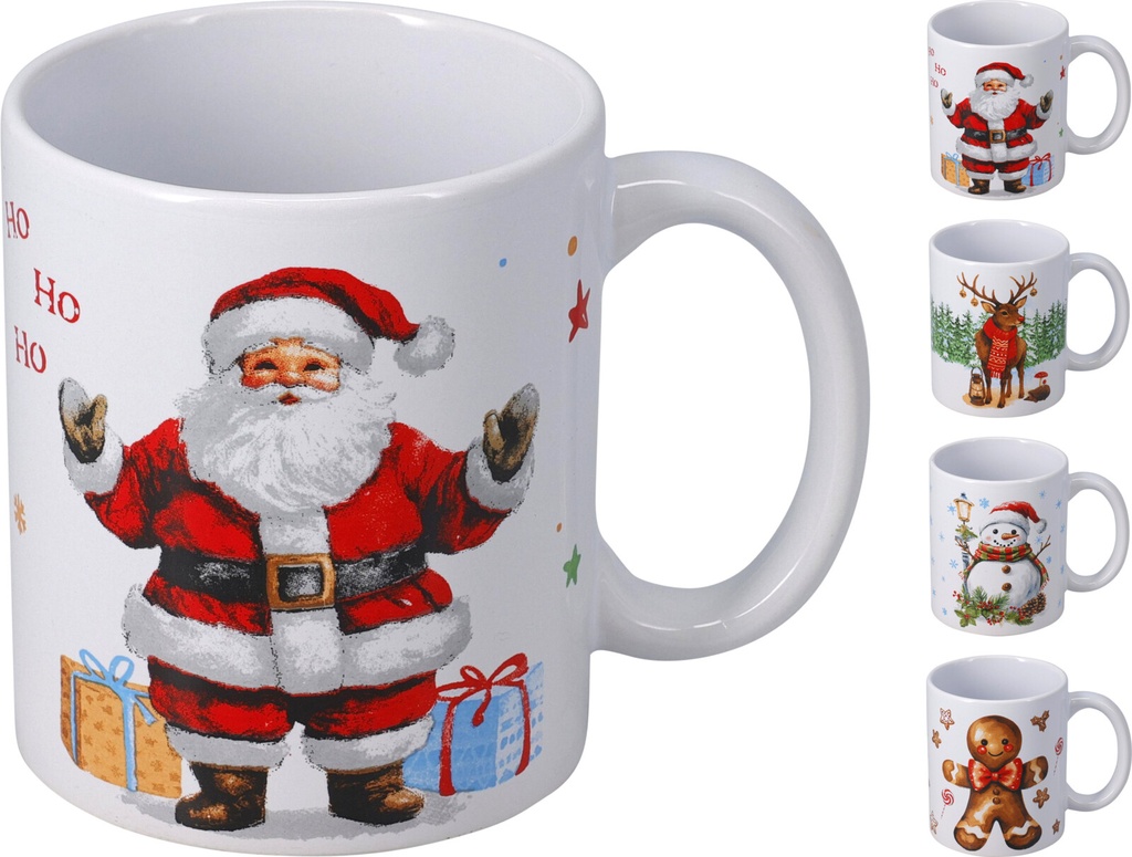 TAZA GRES NAVIDAD 325ML 4MOD