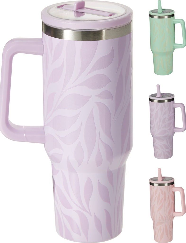 TAZA ACERO INOXIDABLE 1200ML DECORADA