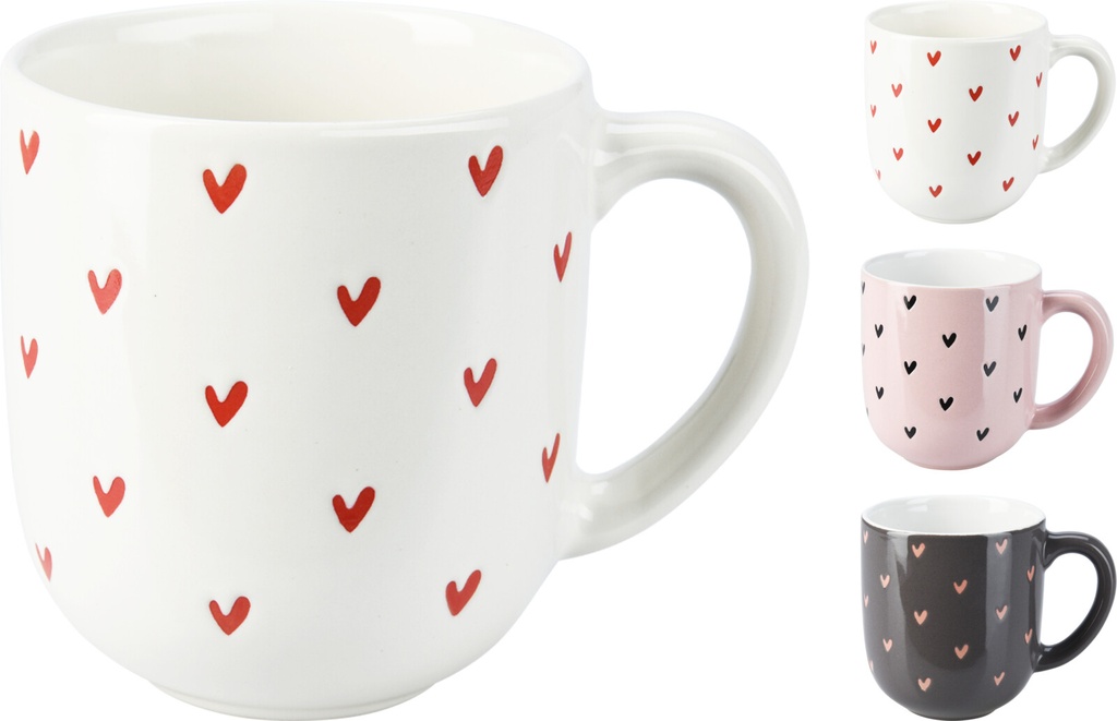TAZA GRES CORAZONES 300ML