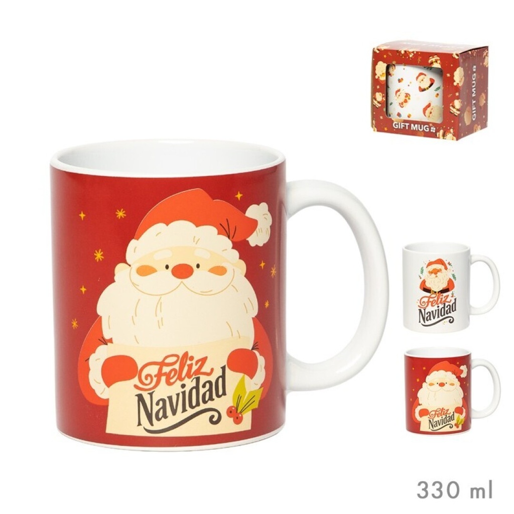 TAZA EN CAJA REGALO PAPA NOEL