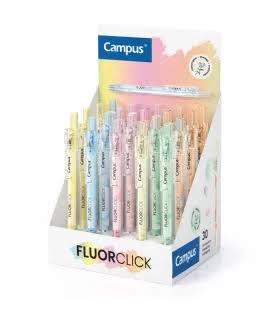 MARCADOR FLUORESCENTE PEN CAMPUS RETRACTIL CLIP FRUTA PERFUMADO PUNTA 1-4 MM DISPLAY 30 UD. SURTIDO