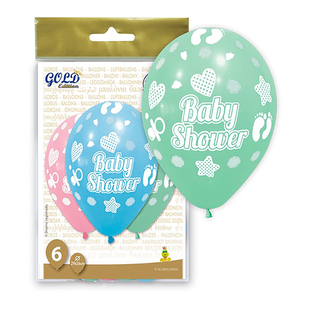 GLOBOS BABY SHOWER GOLD EDITION 6UD