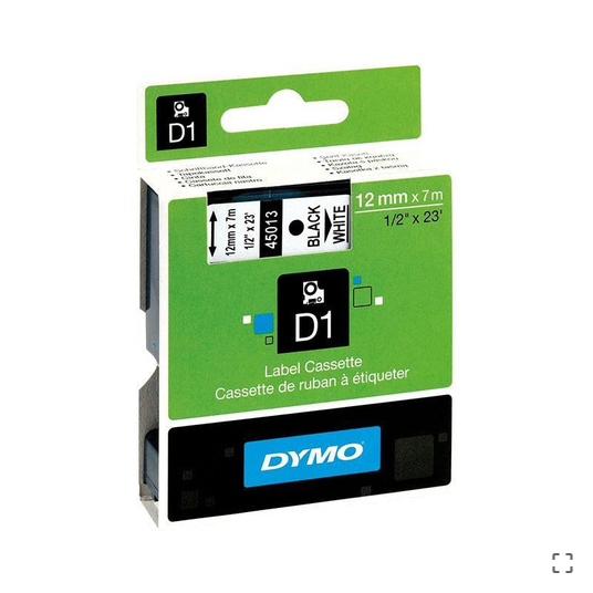 CINTA ROTULAR DYMO D1 12MM NEGRO/BLANCO