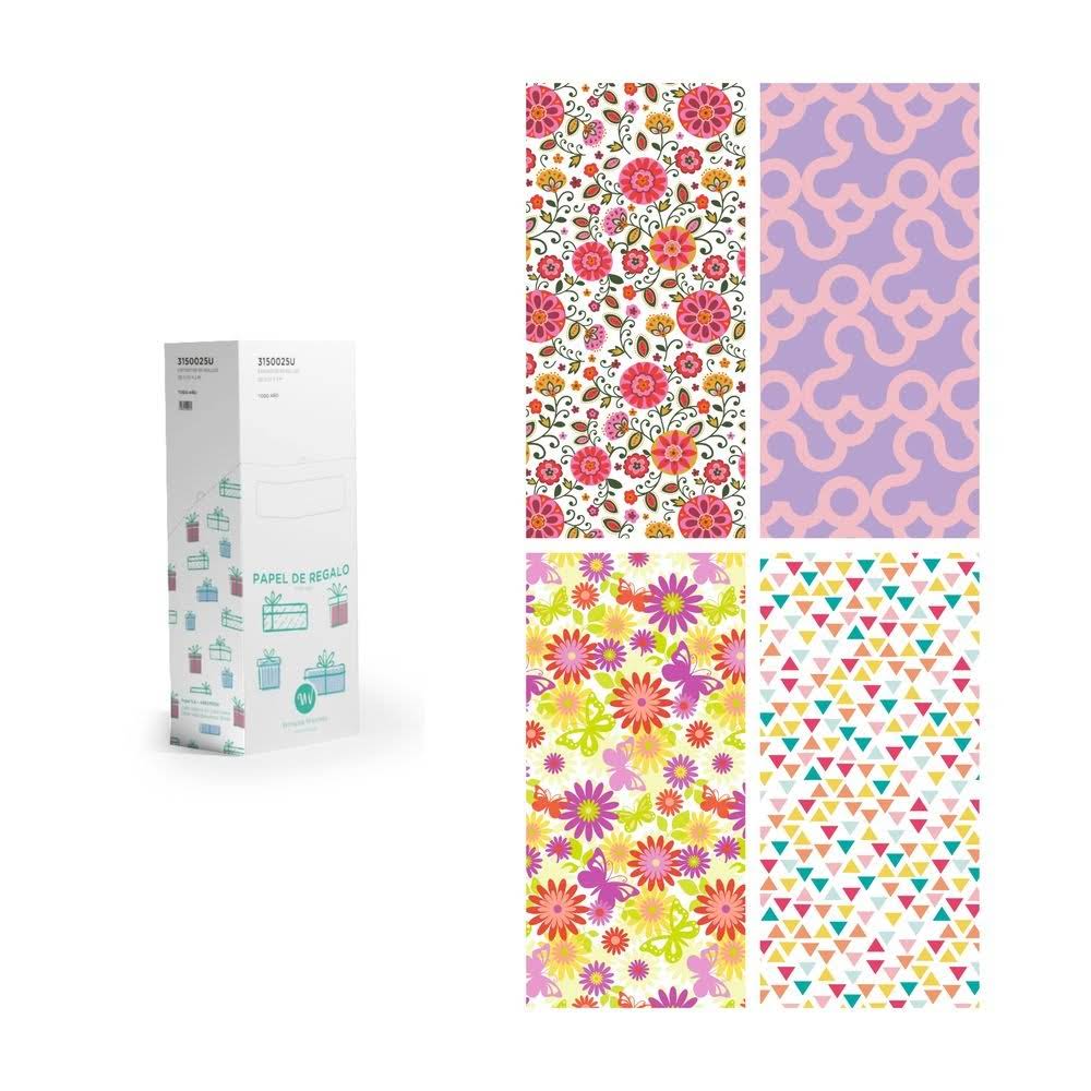 EXPOSITOR 50 ROLLOS PAPEL REGALO 70X200 TODO TIEMPO