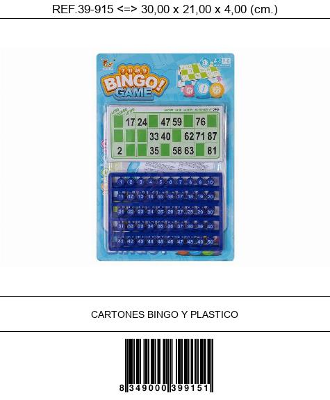 CARTONES BINGO Y PLASTICO