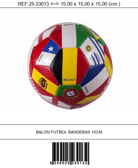 BALON FUTBOL BANDERAS 15CM