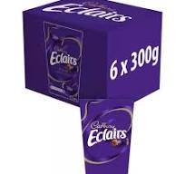 CADBURY CHOCOLATE ECLAIRS CARTON 300GR