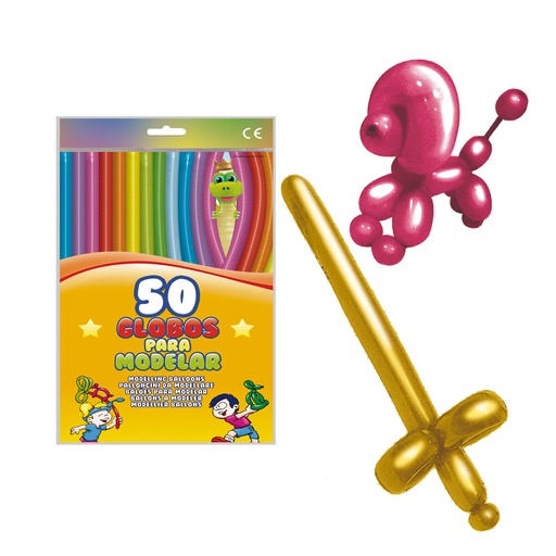 [000587] BOLSA 50 GLOBOS MODELAR METALIZADO MIX