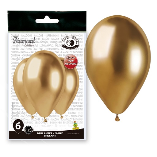 [000600] BOLSA 6 GLOBOS ORO ESPEJO