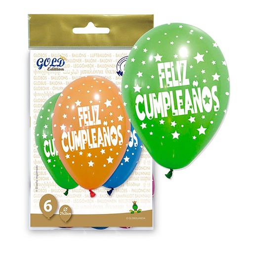 [000598] BOLSA 6 GLOBOS FELIZ CUMPLEAÑOS