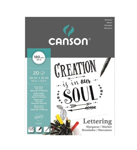 [032425] BLOC LETTERING 20H 180G 24x32CM CANSON