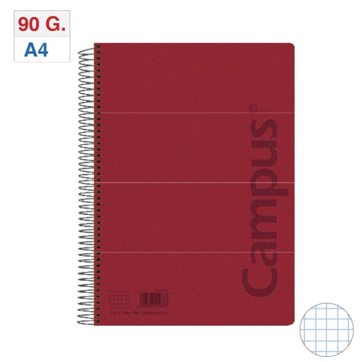 [002997] BLOC A4 T.PP 80H 90GR 4mm ROJO