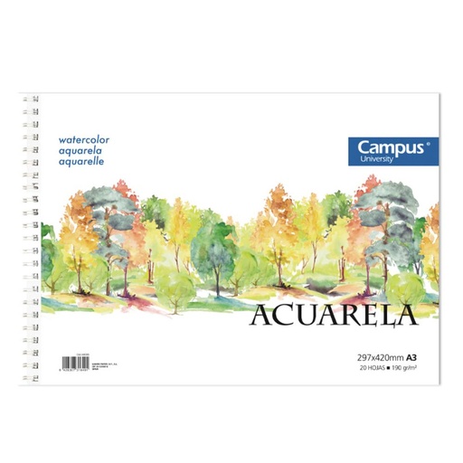 [600305] BLOC DIBUJO A3 20H 190 GR ACUA