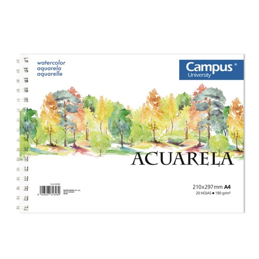 [600304] BLOC DIBUJO A4 20H 190GR ACUARELA
