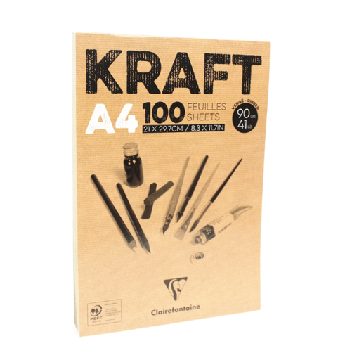 [032631] BLOC ENC.KRAF BRUN A4 100H 90G