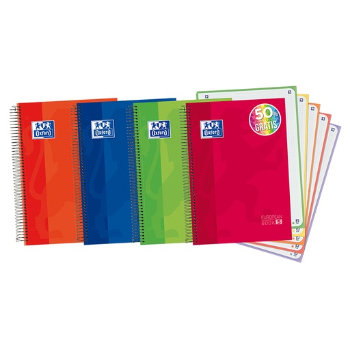 [029142] BLOC ESPIRAL OXFORD A4+ TAPA EXTRADURA 120 HOJAS CUADRICULA 5 MM
