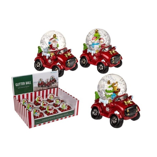 [880793] BOLA NIEVE C/FIGURA NAVIDEÑA COCHE