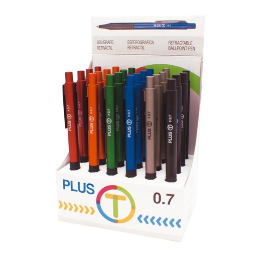 [080871] BOLIGRAFO PLUS TINTA AZ.MET/CL 24u
