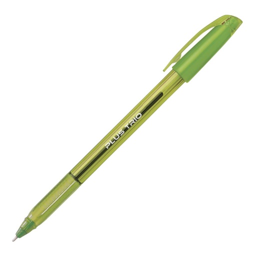 [081141] BOLÍGRAFO TINTA FLUIDA VISCOSA PLUS OFFICE TRIO VERDE FLUOR