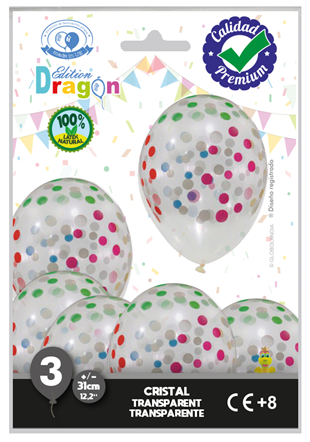 [882435] BOLSA 3 GLOBOS TRANSPARENTES LUNARES 1258